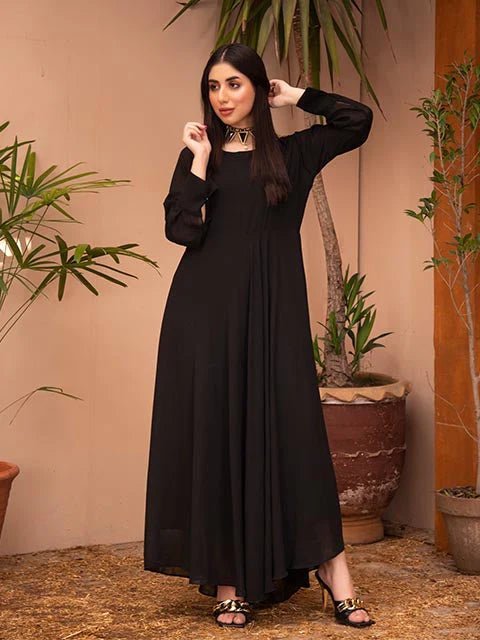 Black Chiffon Full Length Maxi - Zyrastyles