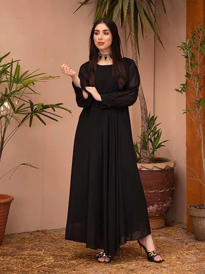 Black Chiffon Full Length Maxi - Zyrastyles