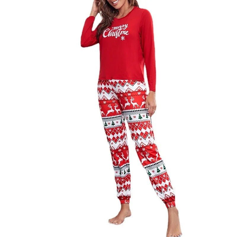 Red Christmas Reindeer Pajama Set - Zyrastyles