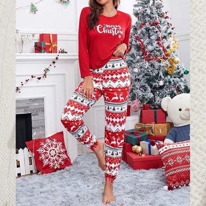 Red Christmas Reindeer Pajama Set - Zyrastyles